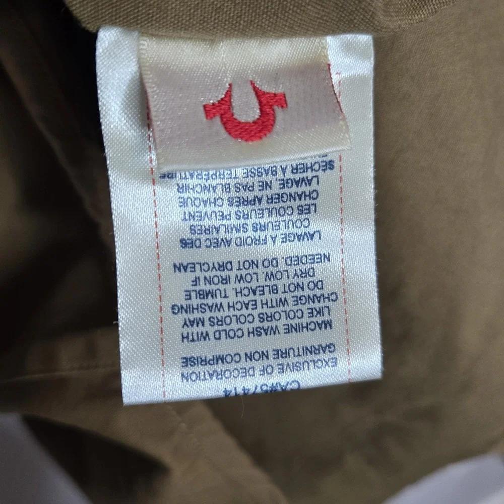 True Religion Big T Hooded Workwear Jacket Brown Canvas Utility Shacket 2XL Rare